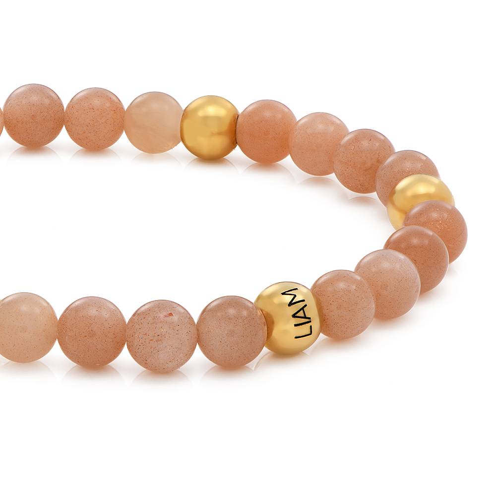 Sonnenstein Balance Perlenarmband mit gravierten Vermeil-Beads-4 Sonnenstein Balance Perlenarmband mit gravierten Vermeil-Beads-4 Produktfoto