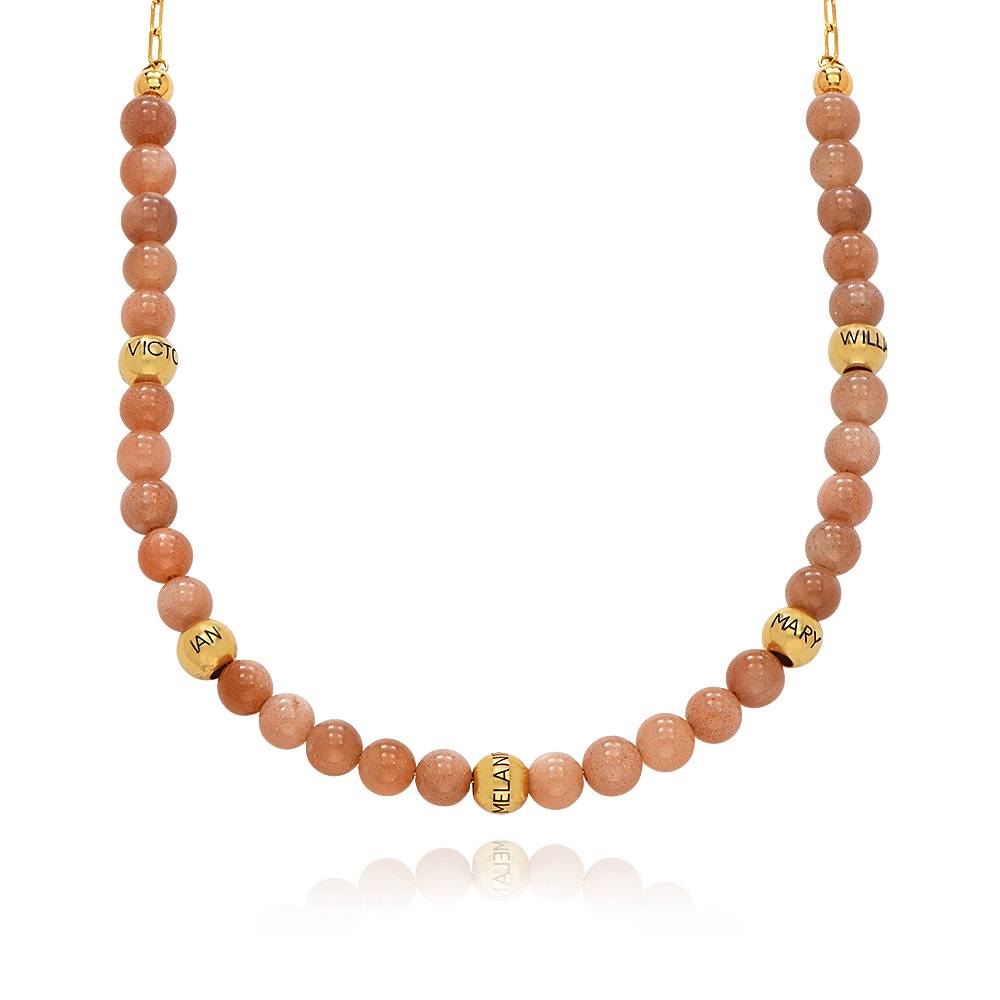 Sonnenstein Balance Perlenkette mit gravierten Vermeil-Beads-5 Produktfoto
