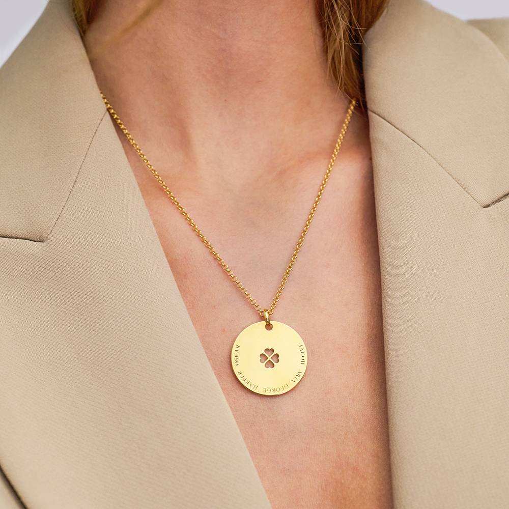 Symbolische Kreis-Halskette mit gravierten Namen - Gold-Vermeil-5 Produktfoto
