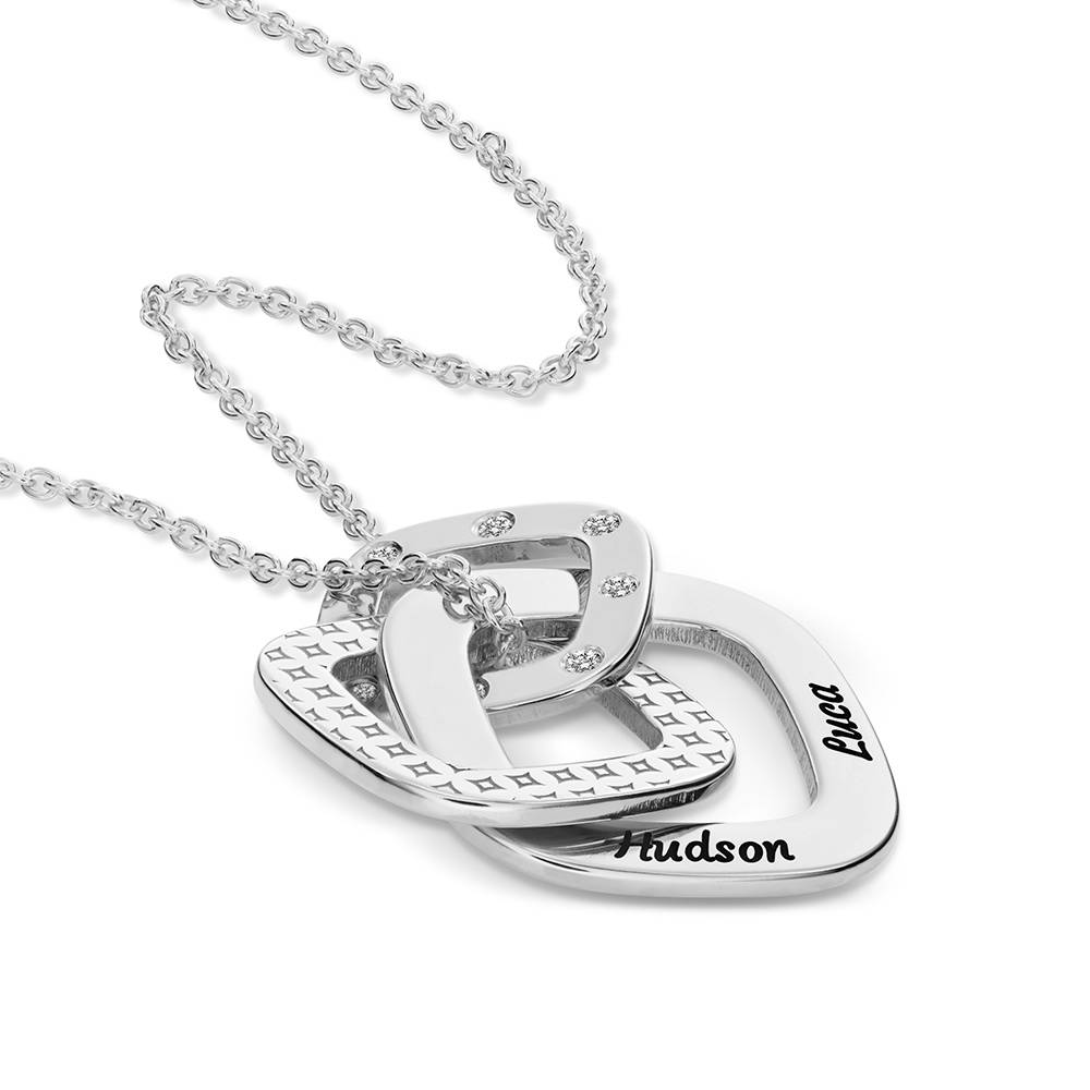 Teres gravierte Halskette mit Diamanten - 925er Sterlingsilber-6 Produktfoto