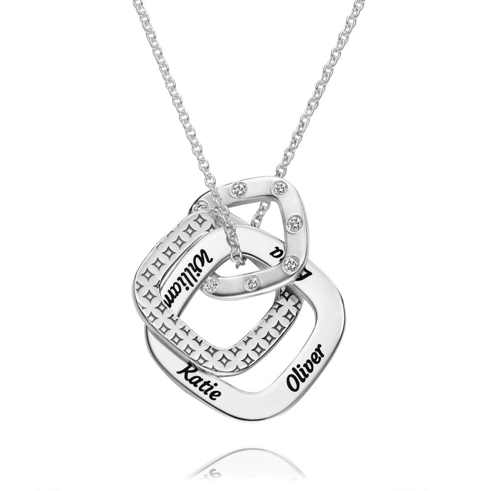 Teres gravierte Halskette mit Diamanten - 925er Sterlingsilber-7 Produktfoto
