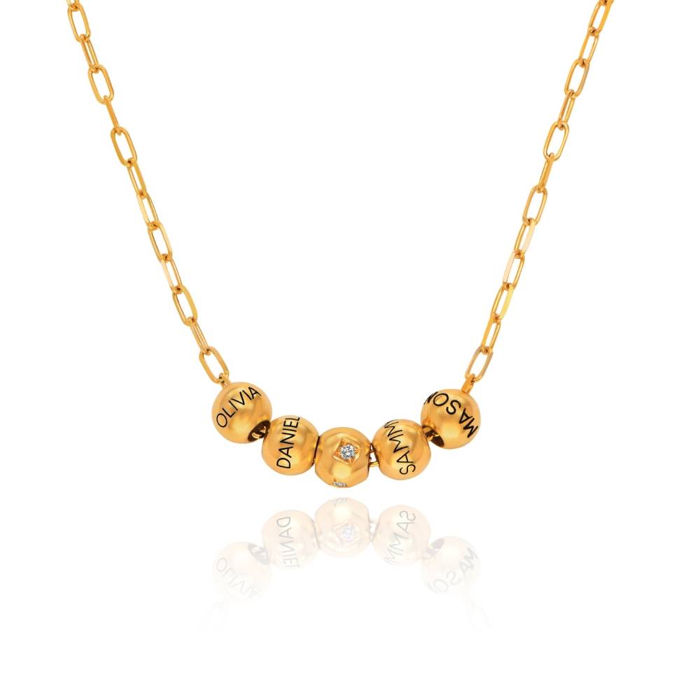 Balance Gliederkette mit 0,08 ct Diamant-Bead - vergoldetes Sterlingsilber-6 Produktfoto