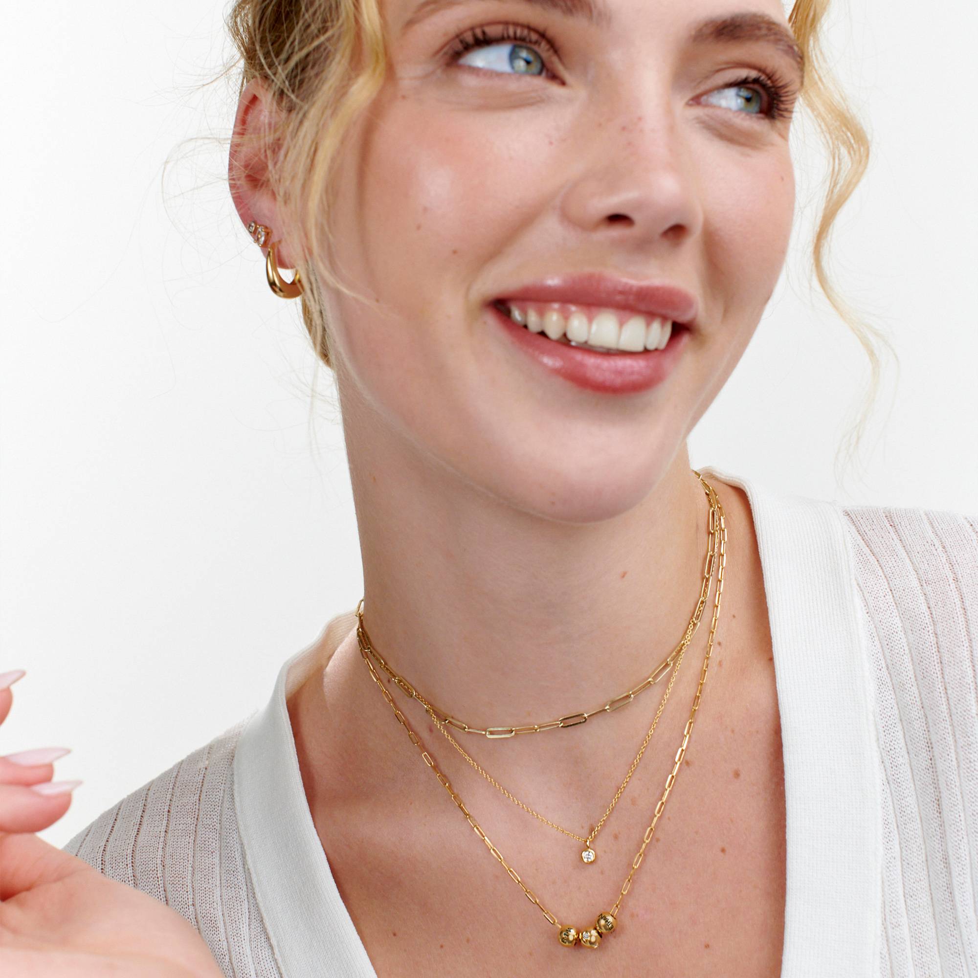 Balance Gliederkette mit 0,08 ct Diamant-Bead - Gold-Vermeil-4 Balance Gliederkette mit 0,08 ct Diamant-Bead - Gold-Vermeil-4 Produktfoto
