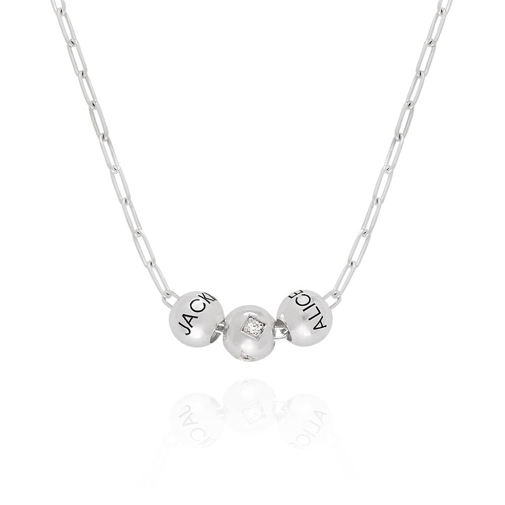 Balance Halskette mit 0,08 ct Diamanten-Bead - 925er Sterlingsilber