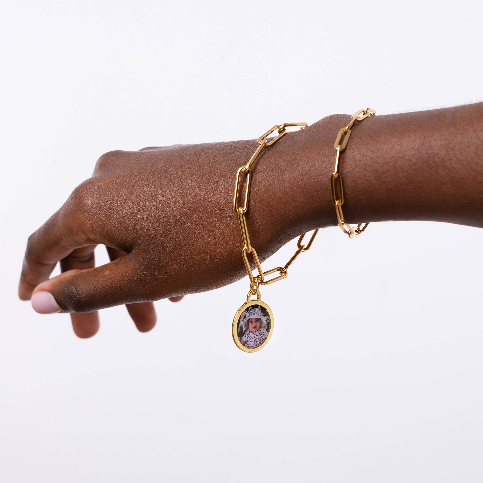 Für Immer Foto-Anhänger Armband - in Vergoldung-3 Produktfoto