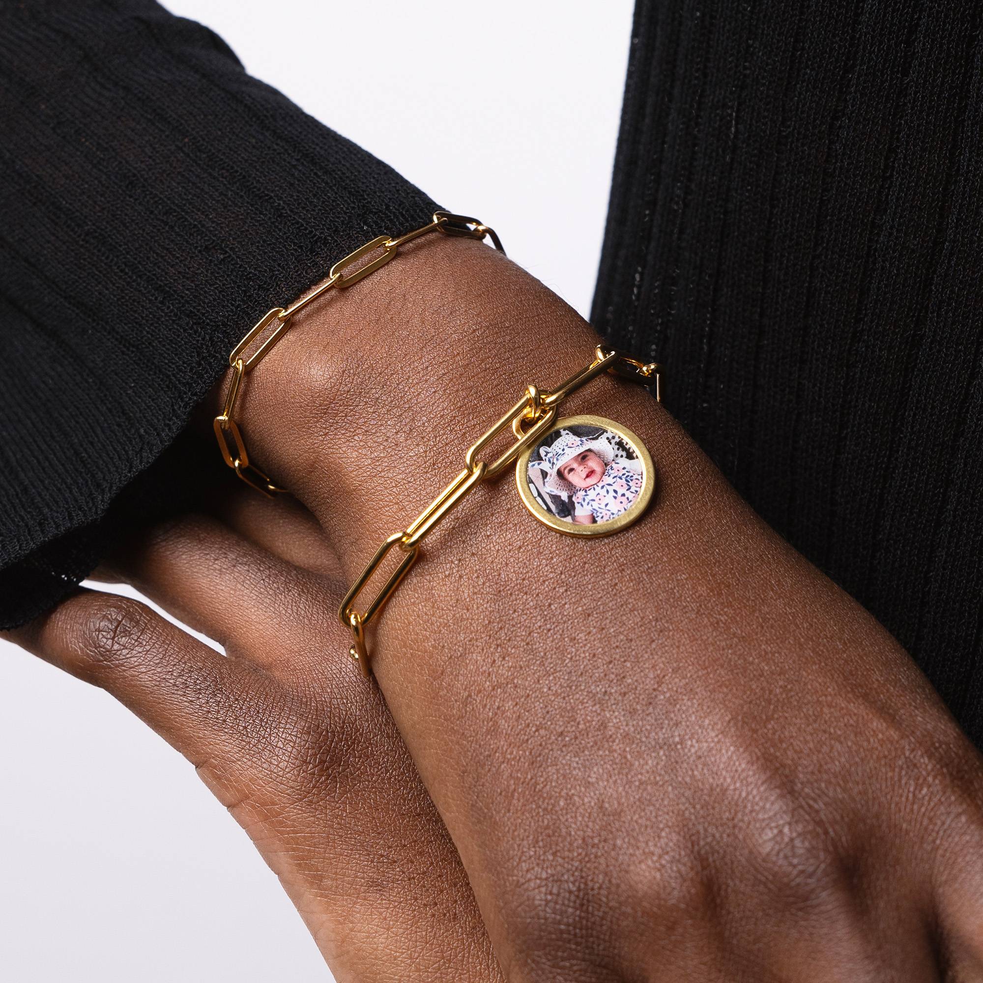 Für Immer Foto-Anhänger Armband - Gold-Vermeil-4 Produktfoto