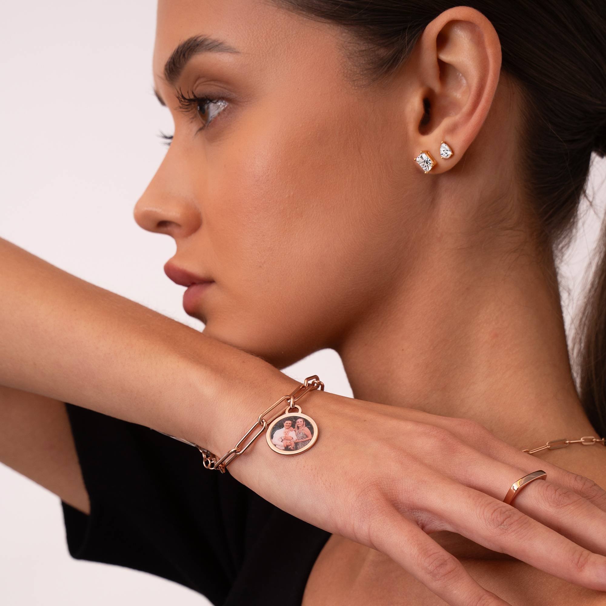 Für Immer Foto-Anhänger Armband - rosévergoldetes Sterlingsilber-6 Produktfoto