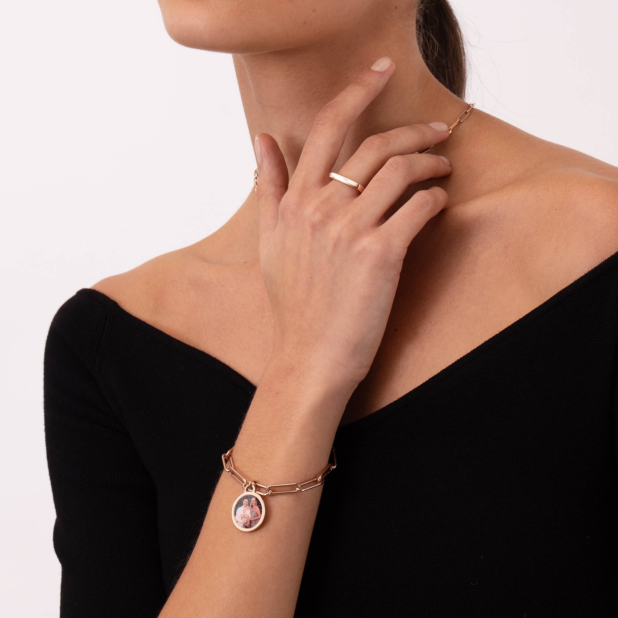 Für Immer Foto-Anhänger Armband - rosévergoldetes Sterlingsilber-1 Produktfoto
