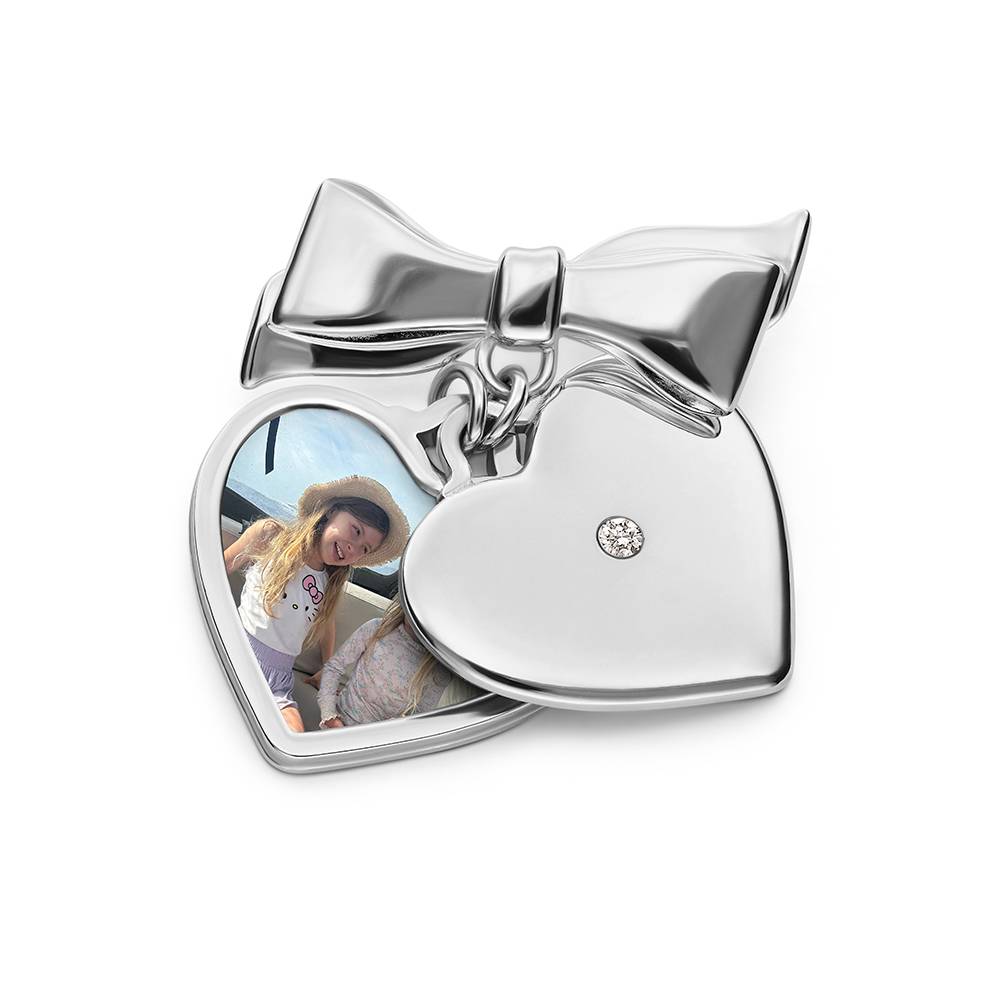 Brosche Herzchen mit 0,05 ct Diamant - Silber-1 Produktfoto