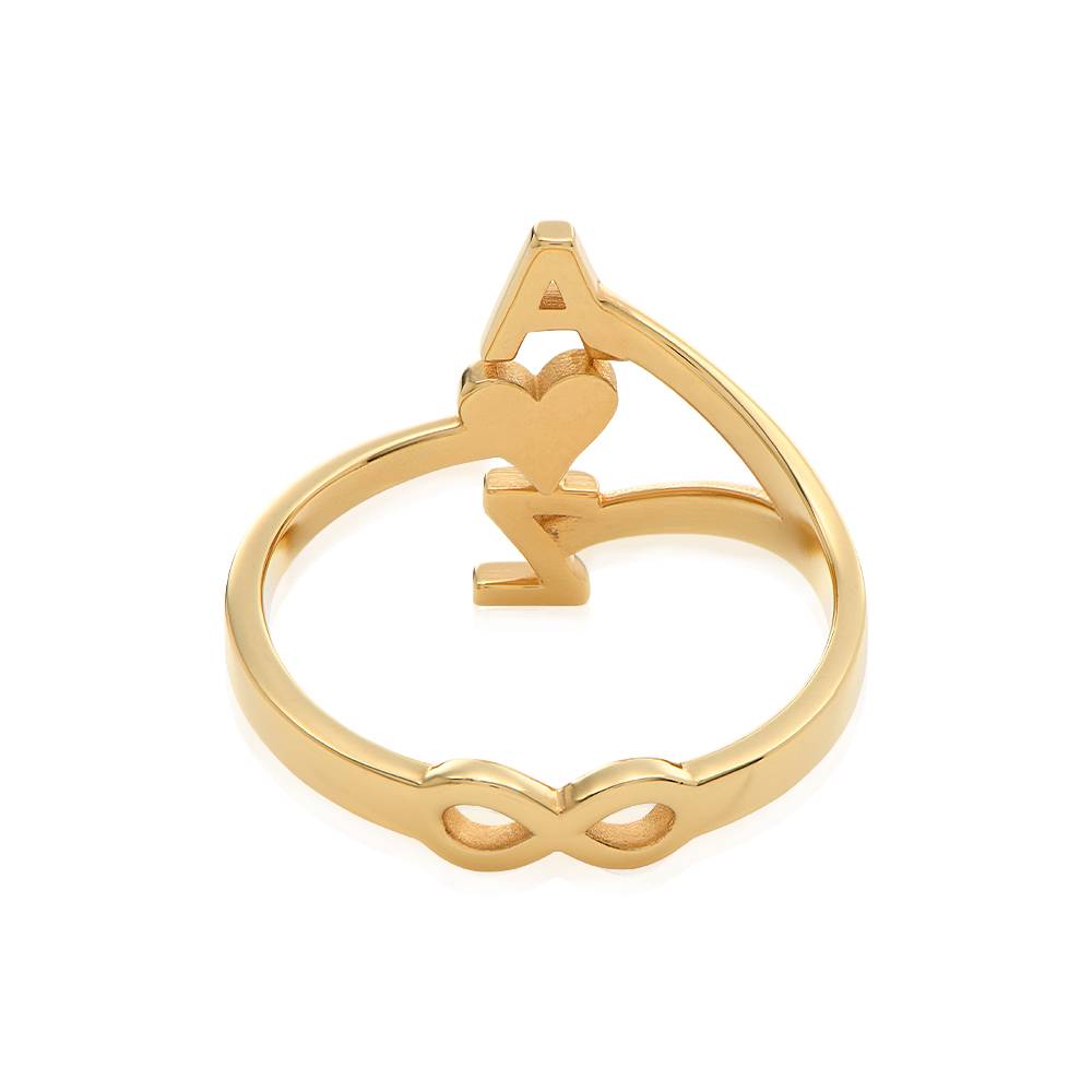 Unendlichkeitsring mit drei Initialen - vergoldetes Sterlingsilber-1 Produktfoto