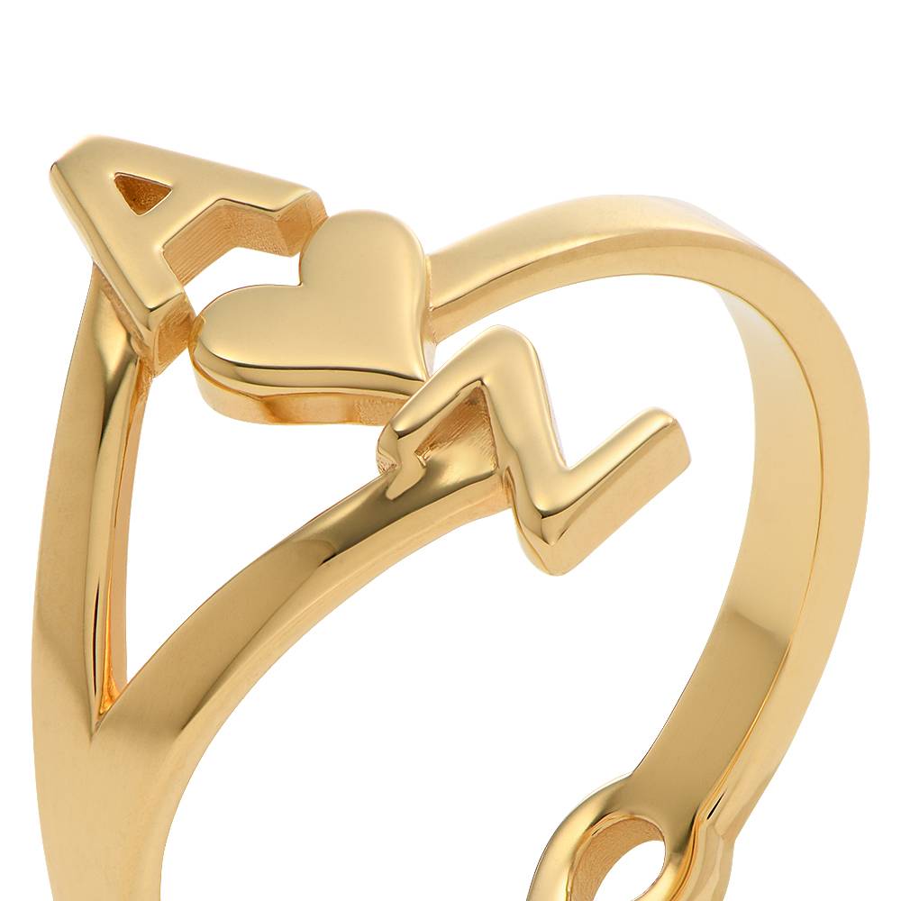 Unendlichkeitsring mit drei Initialen - Gold-Vermeil-2 Produktfoto