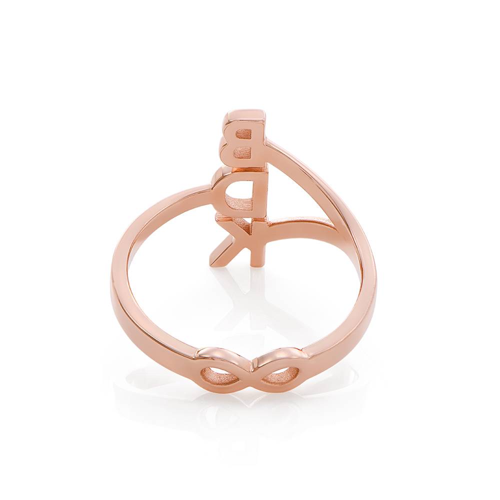 Unendlichkeitsring mit drei Initialen - rosévergoldetes Sterlingsilber-1 Produktfoto