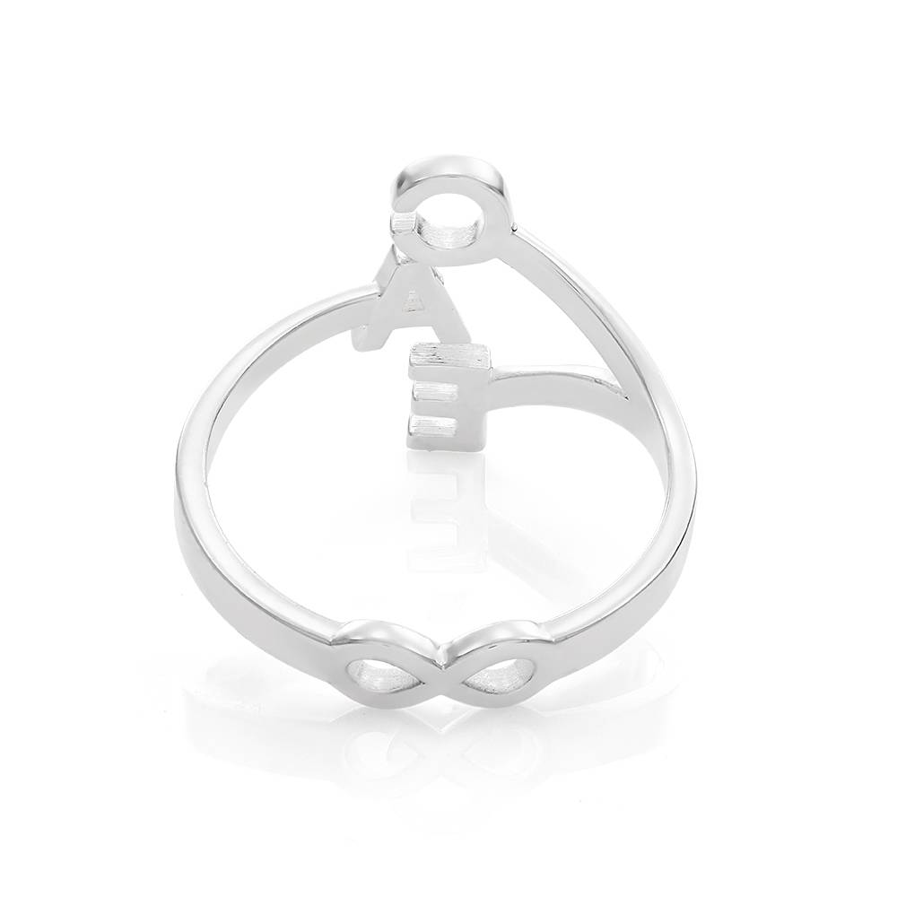 Unendlichkeitsring mit drei Initialen - 925er Sterlingsilber-2 Unendlichkeitsring mit drei Initialen - 925er Sterlingsilber-2 Produktfoto