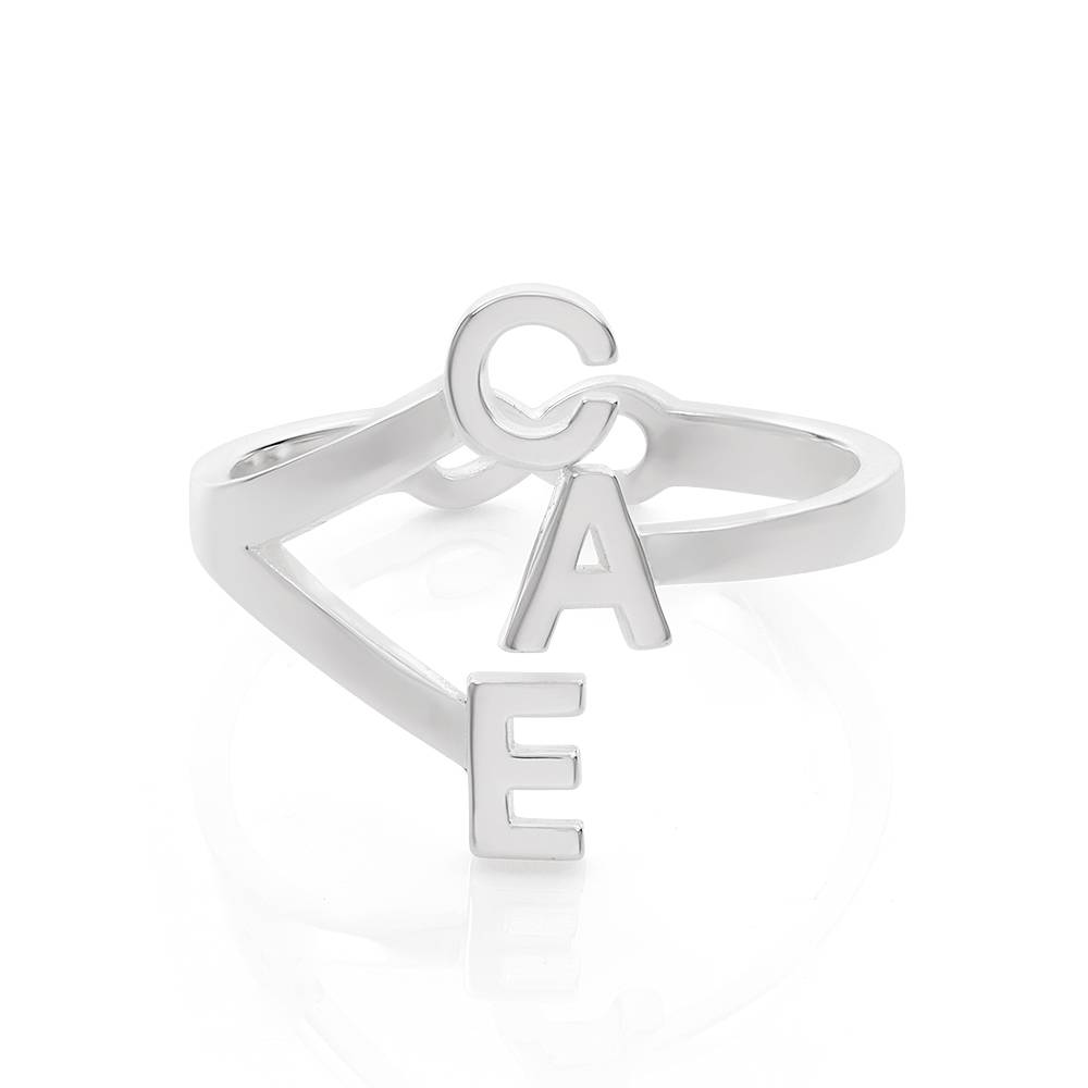 Unendlichkeitsring mit drei Initialen - 925er Sterlingsilber-1 Unendlichkeitsring mit drei Initialen - 925er Sterlingsilber-1 Produktfoto