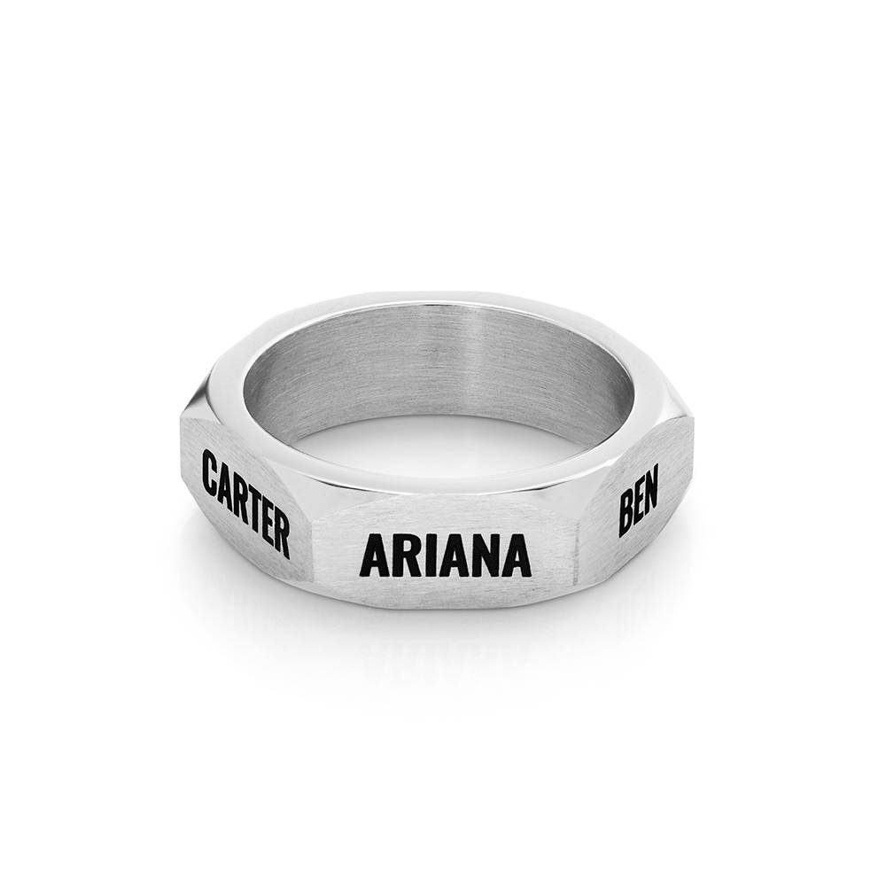 Titan Sechseck-Ring für Männer - Edelstahl-3 Produktfoto