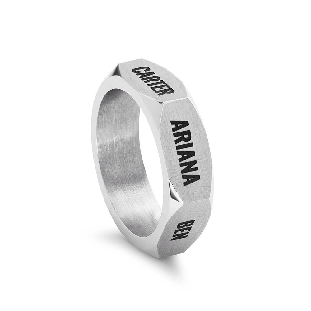 Titan Sechseck-Ring für Männer - Edelstahl-1 Produktfoto
