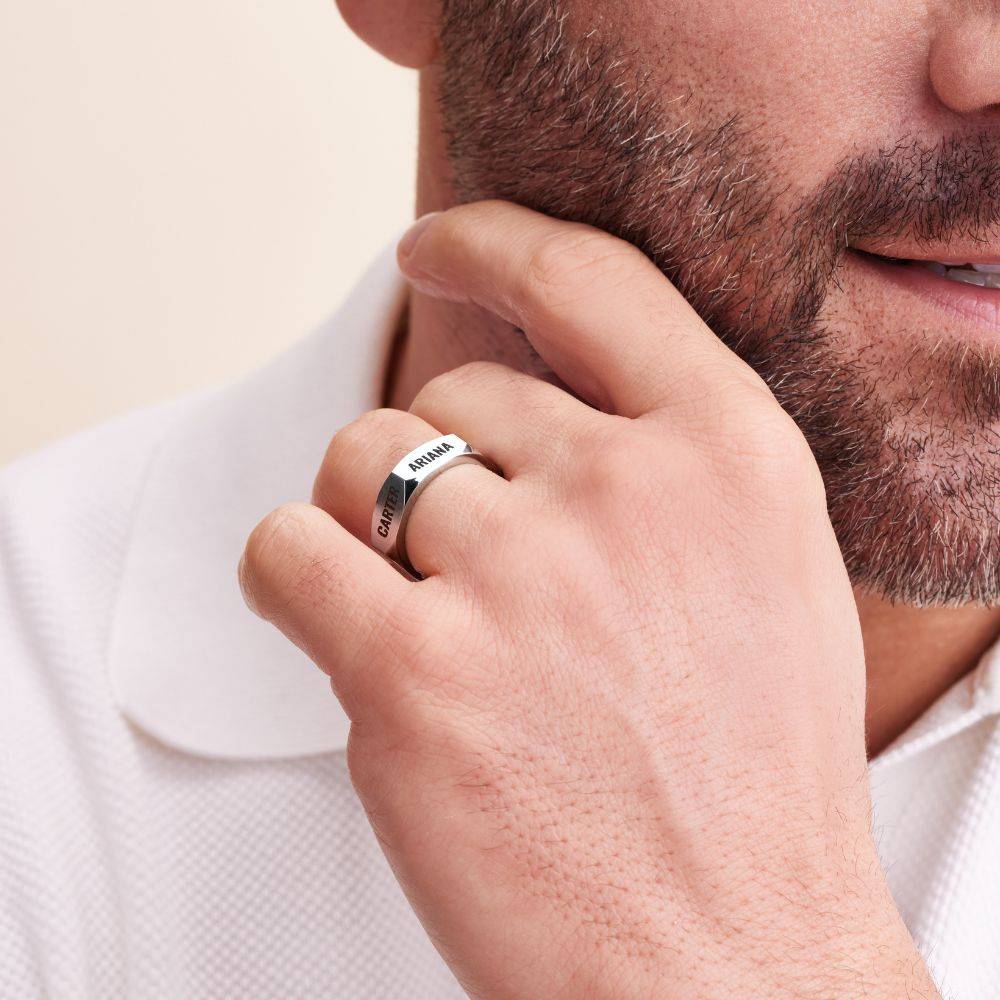 Titan Sechseck-Ring für Männer - Edelstahl-4 Produktfoto