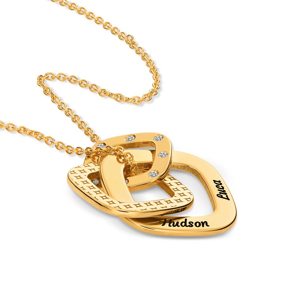 Teres gravierte Halskette mit Diamanten - Gold-Vermeil-6 Teres gravierte Halskette mit Diamanten - Gold-Vermeil-6 Produktfoto