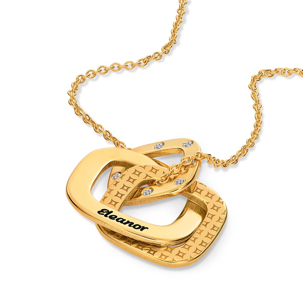 Teres gravierte Halskette mit Diamanten - Gold-Vermeil-7 Teres gravierte Halskette mit Diamanten - Gold-Vermeil-7 Produktfoto