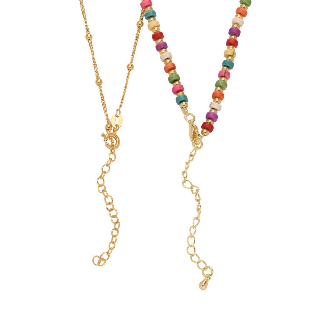 Tropisches Lagenlookset Perlenkette mit Initialen und 0,10 ct Diamanten - Vergoldet-3 Produktfoto