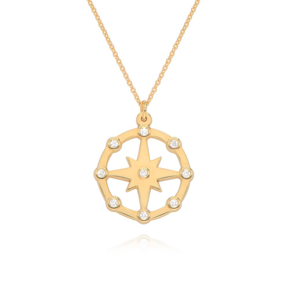 Glitzernder Nordstern-Anhänger mit Diamanten - vergoldetes Sterlingsilber-6 Produktfoto