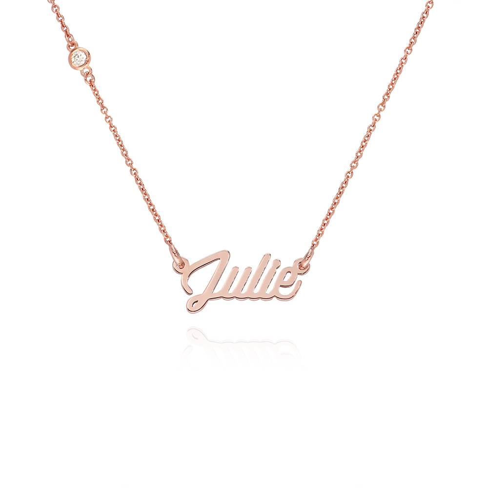 Twirl Script Namenskette mit Diamant - rosévergoldetes Sterlingsilber-2 Twirl Script Namenskette mit Diamant - rosévergoldetes Sterlingsilber-2 Produktfoto