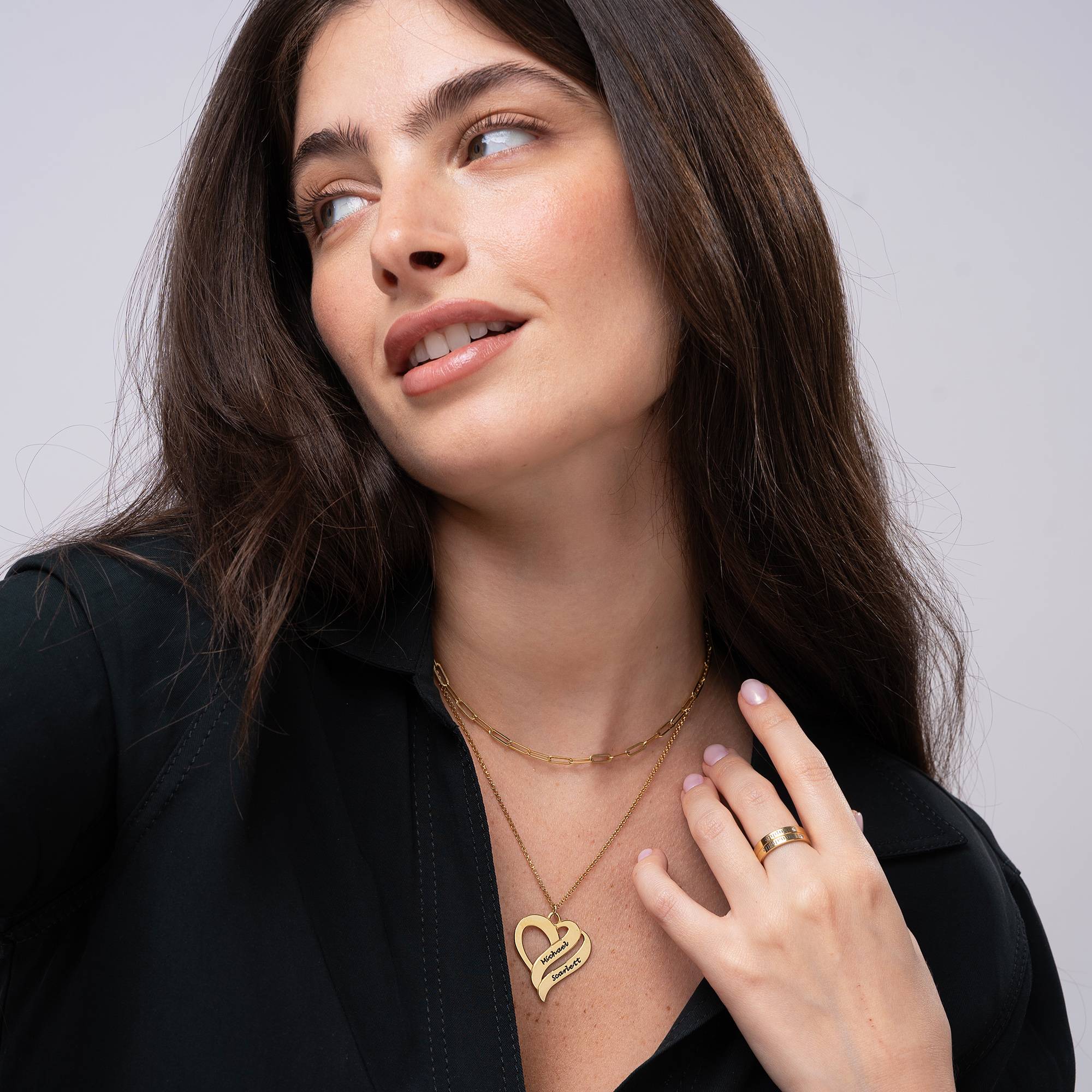 Zwei Herzen für immer vereint - Kette - in Vergoldung-4 Zwei Herzen für immer vereint - Kette - in Vergoldung-4 Produktfoto