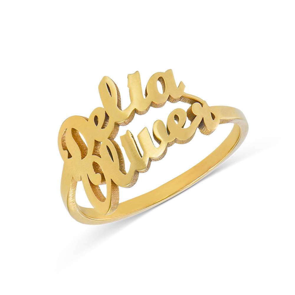 Script Ring mit zwei Namen - Gold-Vermeil-1 Produktfoto