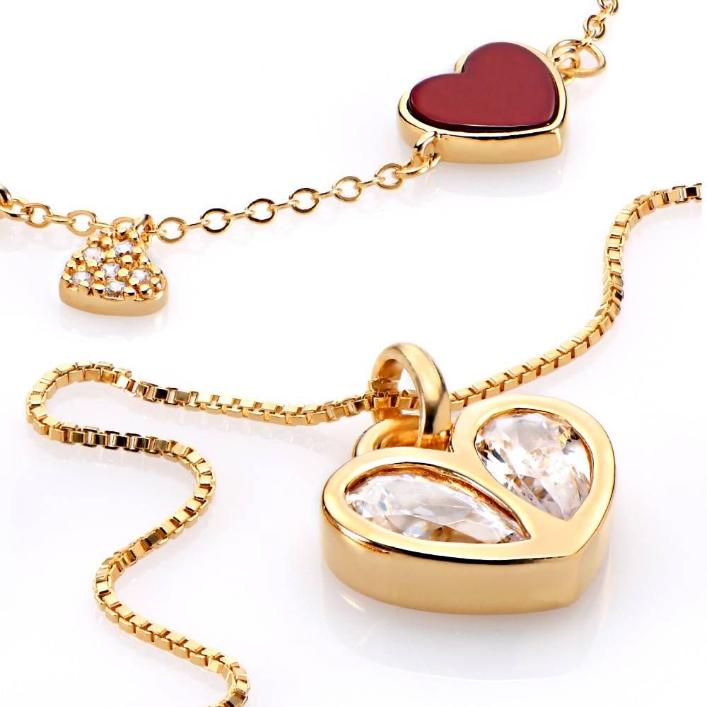 Valentinstag Geschenkset - vergoldetes Sterlingsilber-2 Produktfoto