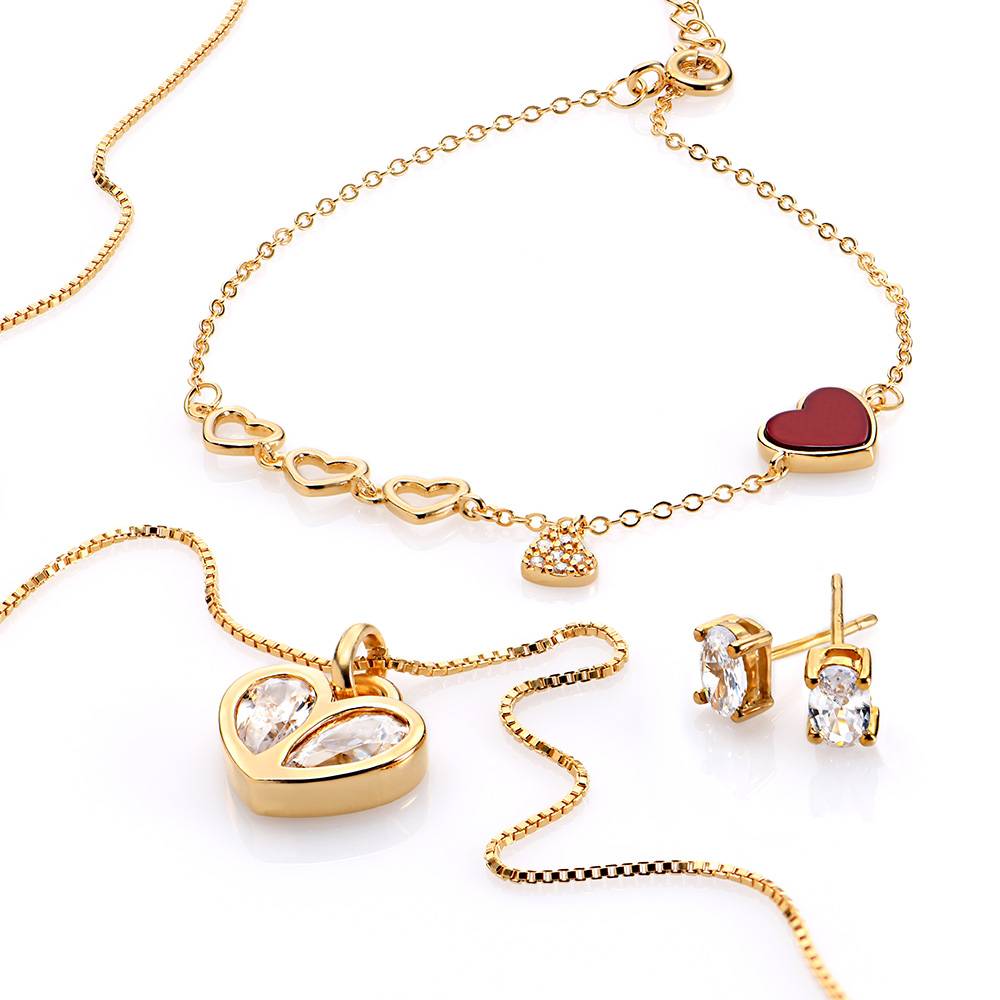Valentinstag Geschenkset - vergoldetes Sterlingsilber-4 Produktfoto