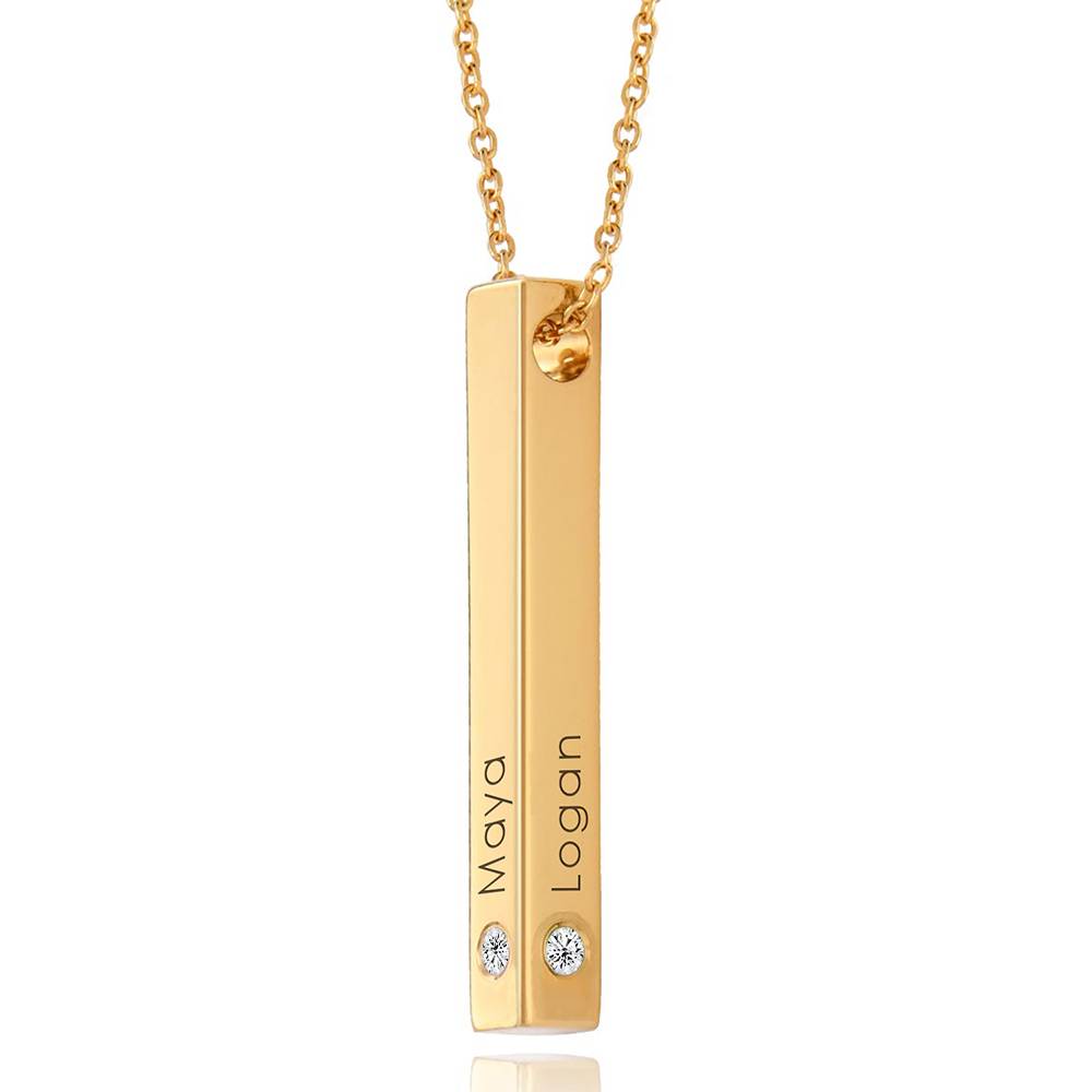 Totem 3D-Barrenkette mit Diamanten - Vergoldet-1 Produktfoto