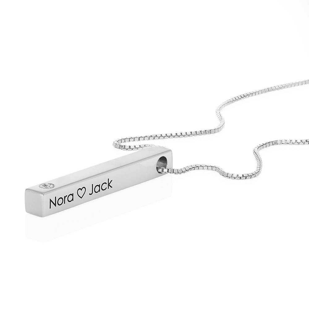 Totem 3D-Barrenkette mit Labor Diamant - 925er Sterlingsilber-6 Produktfoto