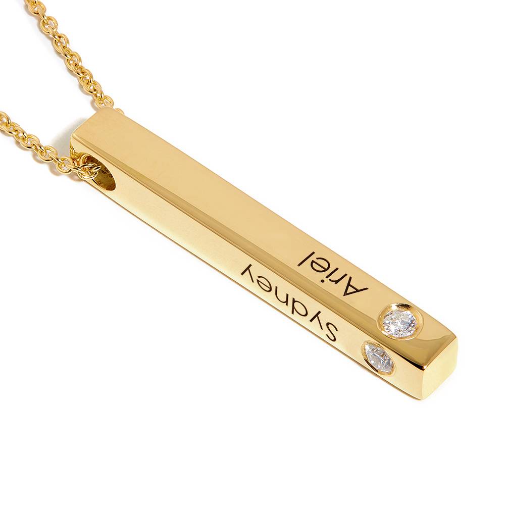 Totem 3D-Barrenkette mit Diamanten - Gold-Vermeil-4 Produktfoto