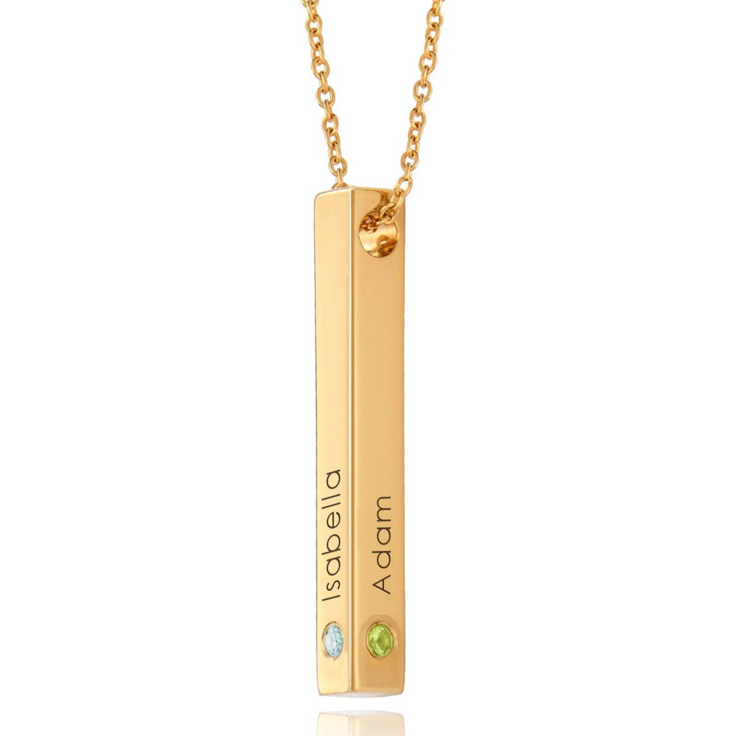 Totem 3D-Barrenkette mit Geburtssteinen - Gold-Vermeil-5 Produktfoto