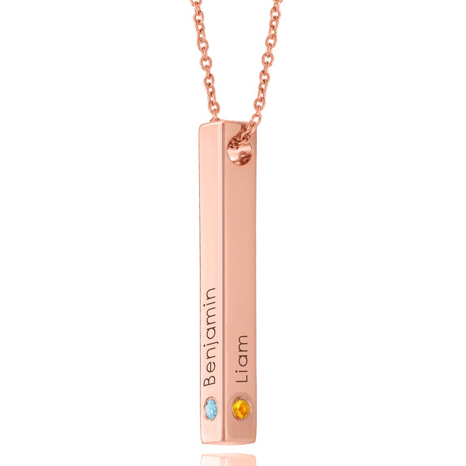 Totem 3D-Barrenkette mit Geburtssteinen - - Rosévergoldet-5 Totem 3D-Barrenkette mit Geburtssteinen - - Rosévergoldet-5 Produktfoto