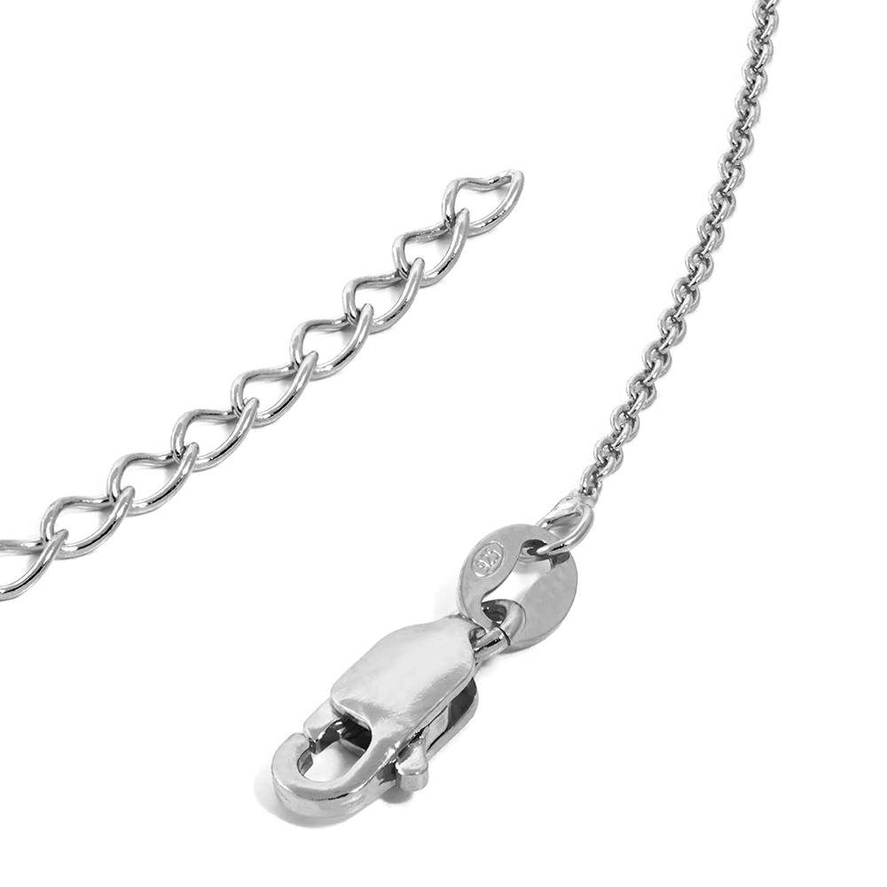 Liebeskette mit gravierten Barren und Geburtssteinen - Silber-5 Liebeskette mit gravierten Barren und Geburtssteinen - Silber-5 Produktfoto