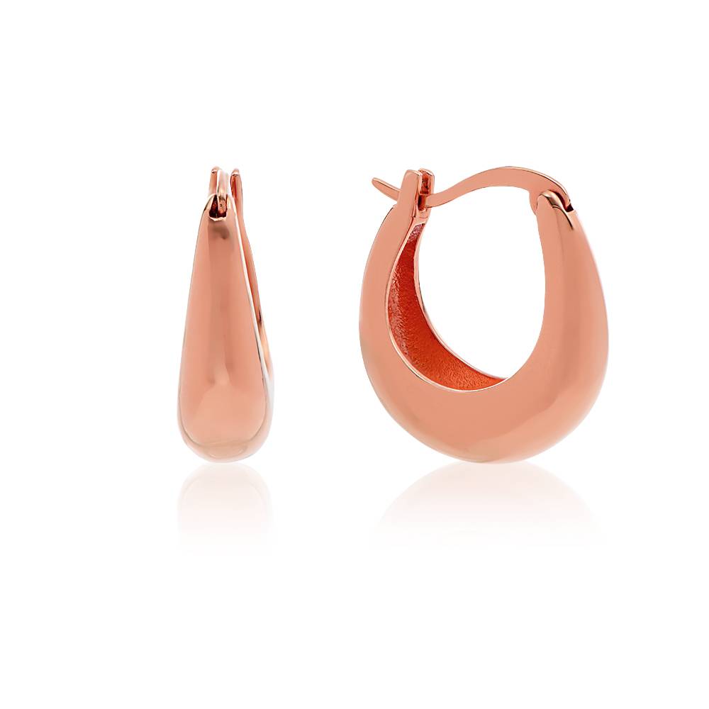 Wiener Wassertropfen Huggie-Ohrringe - rosévergoldetes Sterlingsilber-2 Produktfoto