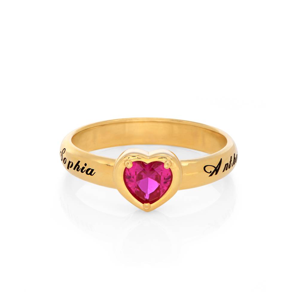 Ewigkeitsring mit Zirkonia-Herzstein - Gold-Vermeil-3 Produktfoto