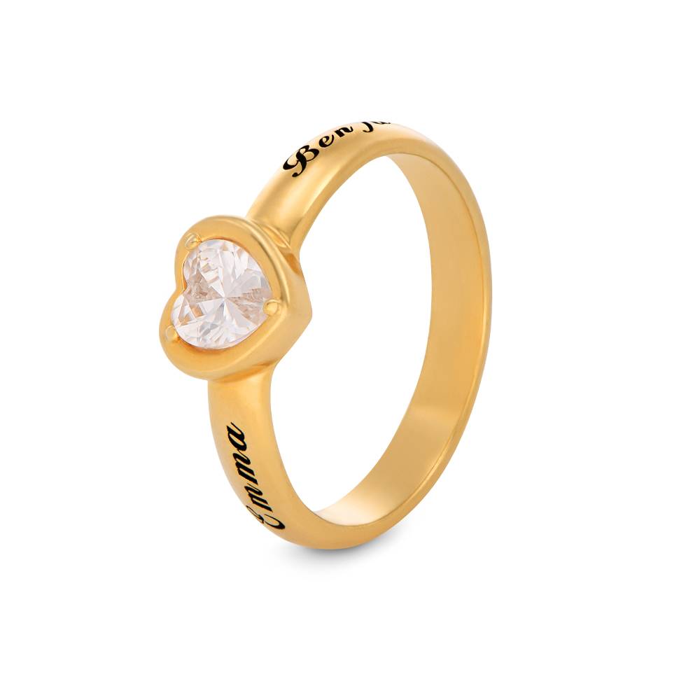 Ewigkeitsring mit Zirkonia-Herzstein - Gold-Vermeil-4 Produktfoto