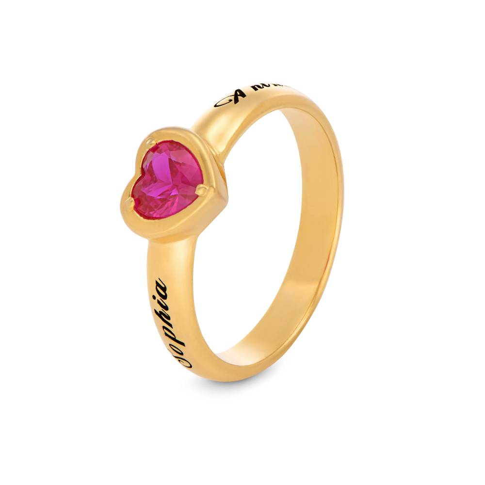 Ewigkeitsring mit Zirkonia-Herzstein - Gold-Vermeil-2 Produktfoto