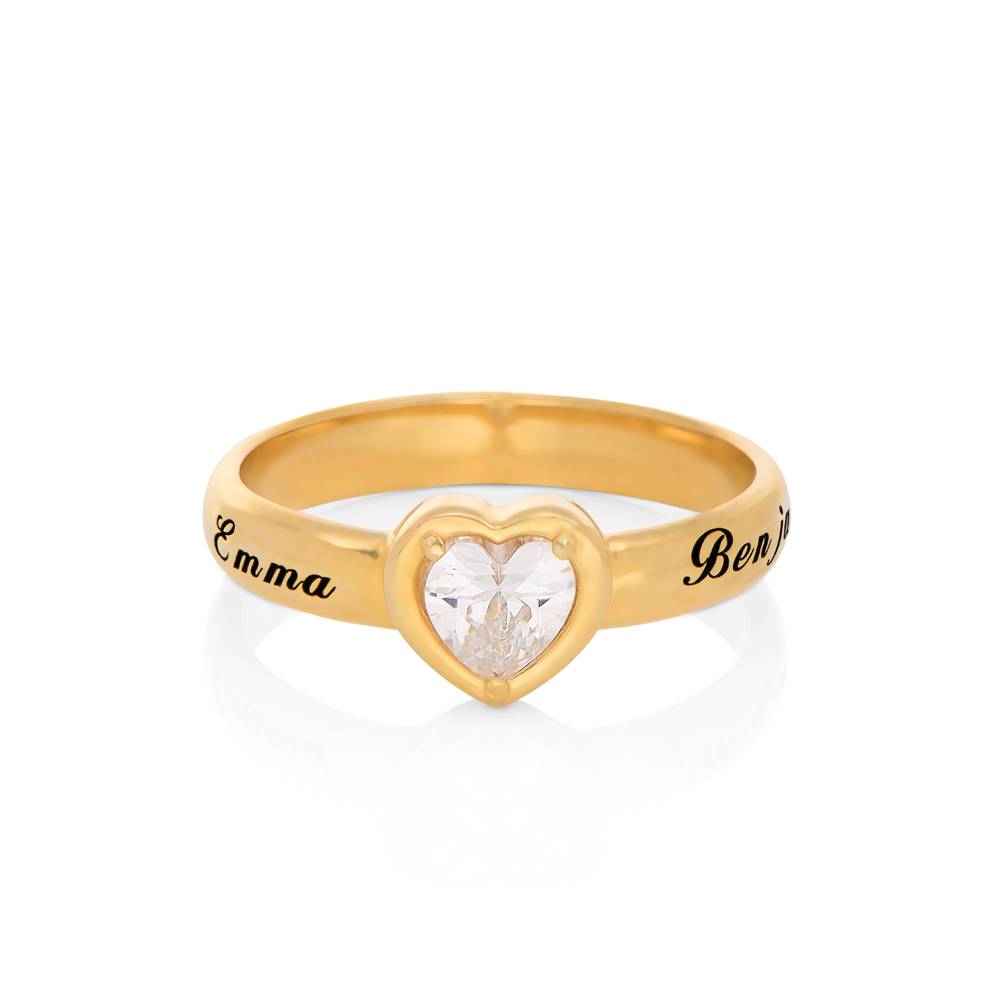 Ewigkeitsring mit Zirkonia-Herzstein - Gold-Vermeil-1 Produktfoto
