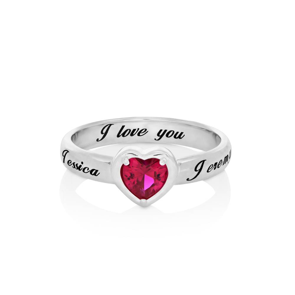 Ewigkeitsring mit Zirkonia-Herzstein - 925er Sterlingsilber-1 Produktfoto