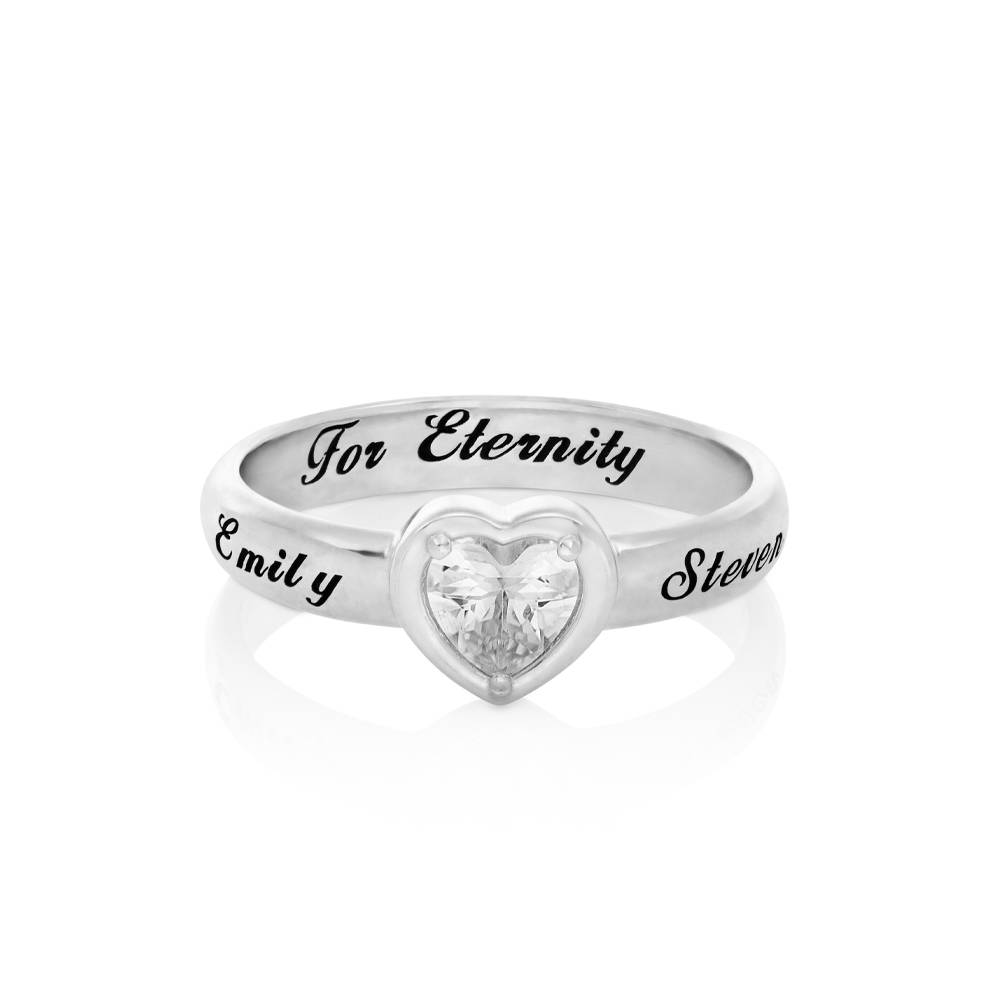 Ewigkeitsring mit Zirkonia-Herzstein - 925er Sterlingsilber-3 Produktfoto