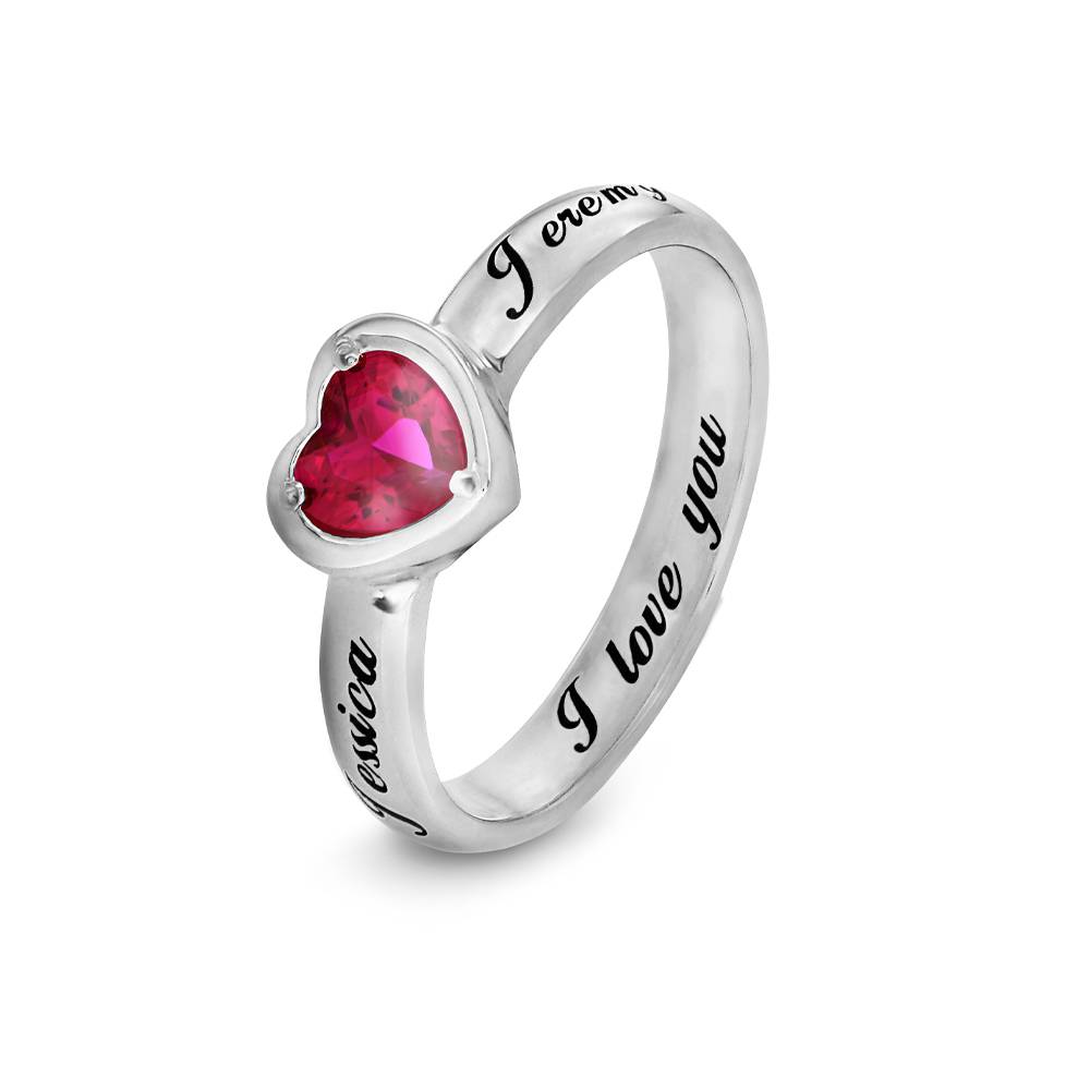 Ewigkeitsring mit Zirkonia-Herzstein - 925er Sterlingsilber-4 Produktfoto