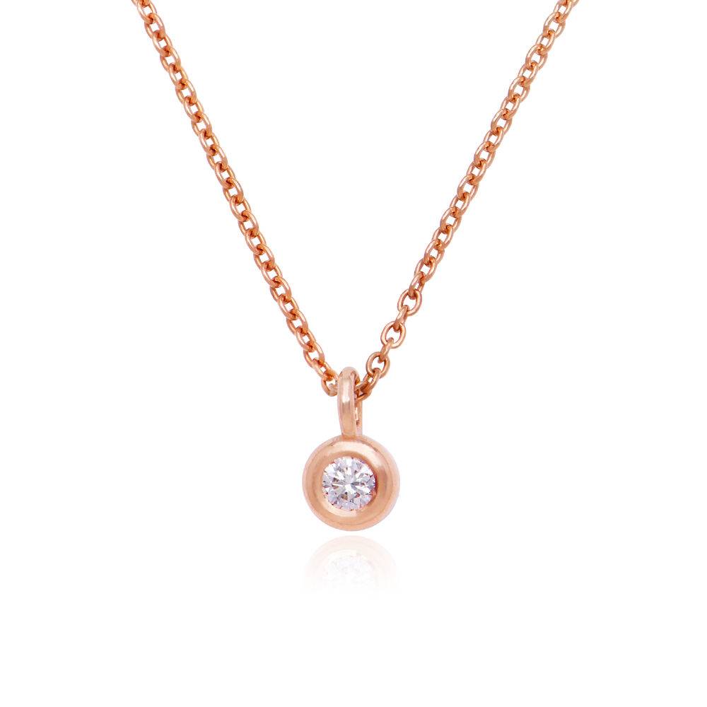 0,10 ct Solitaire Diamant-Halskette - rosévergoldetes Sterlingsilber-3 Produktfoto