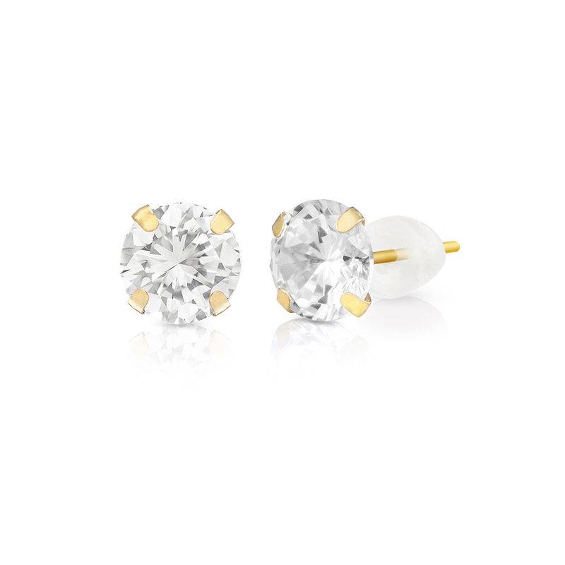417er Gelbgold Zirkonia Ohrstecker-1 Produktfoto