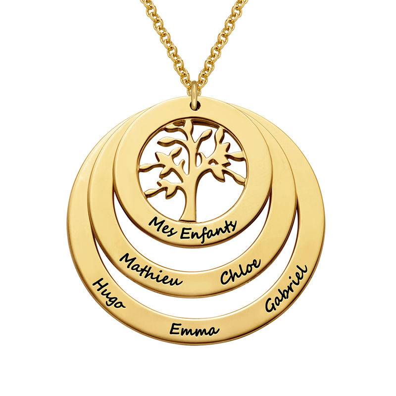 Familienkreis-Halskette mit Familienbaum - Gold-Vermeil-1 Familienkreis-Halskette mit Familienbaum - Gold-Vermeil-1 Produktfoto