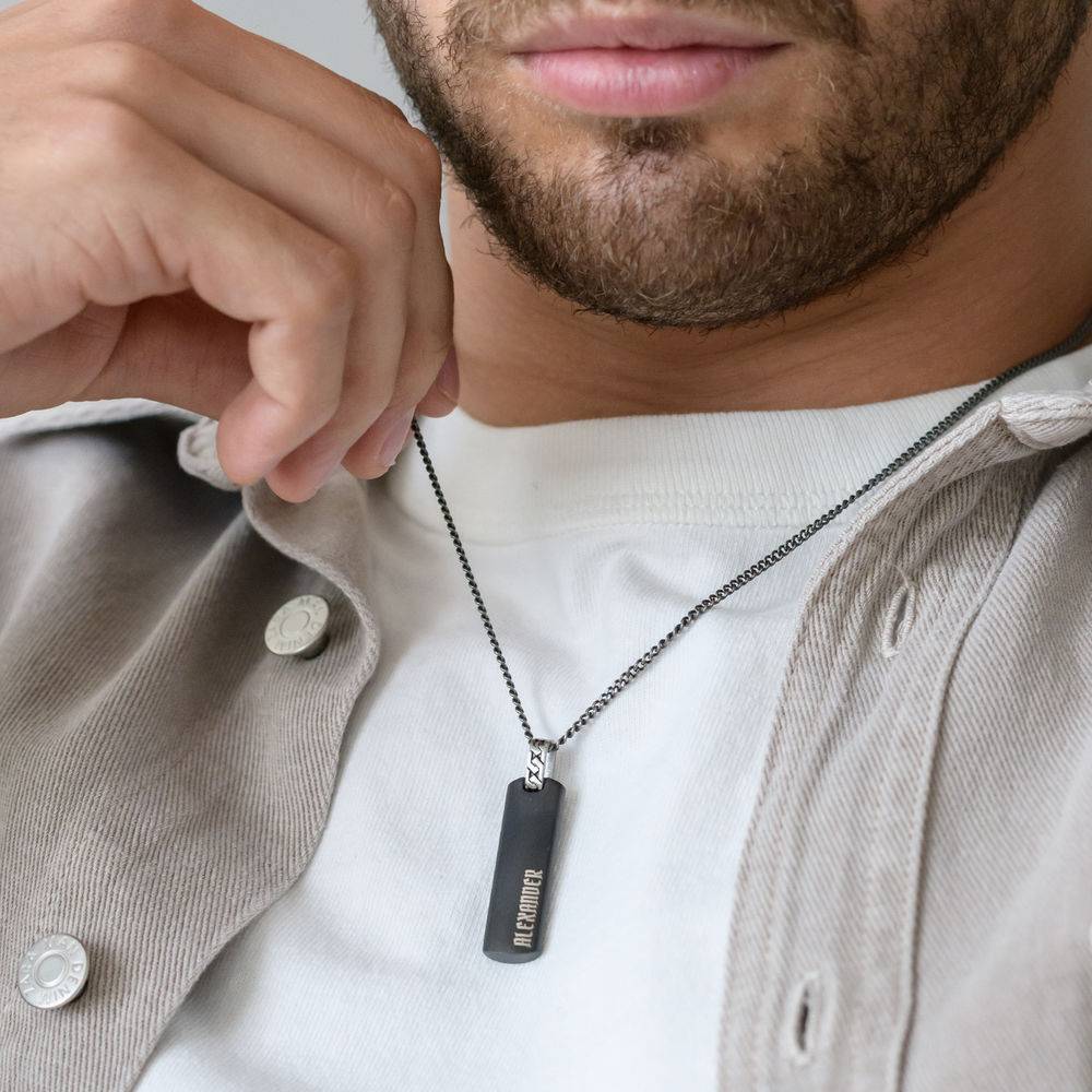 Personalisierte 3D-Barrenkette für Männer-3 Produktfoto