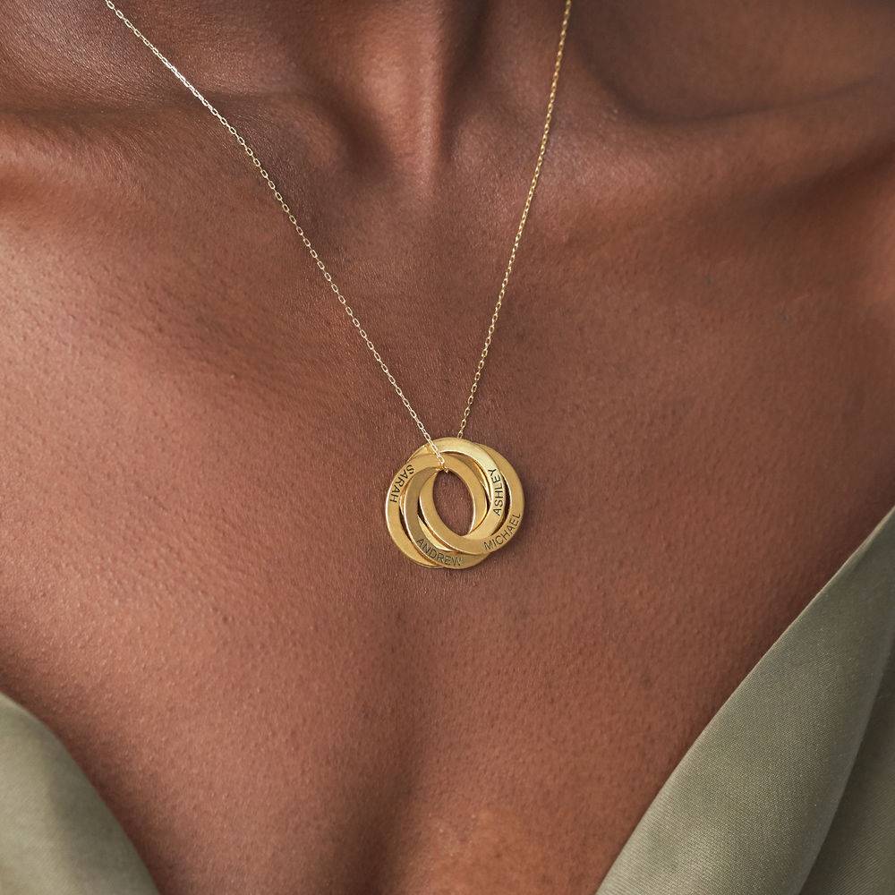 Russische Ring-Halskette mit 4 Ringen - Vergoldet-2 Produktfoto