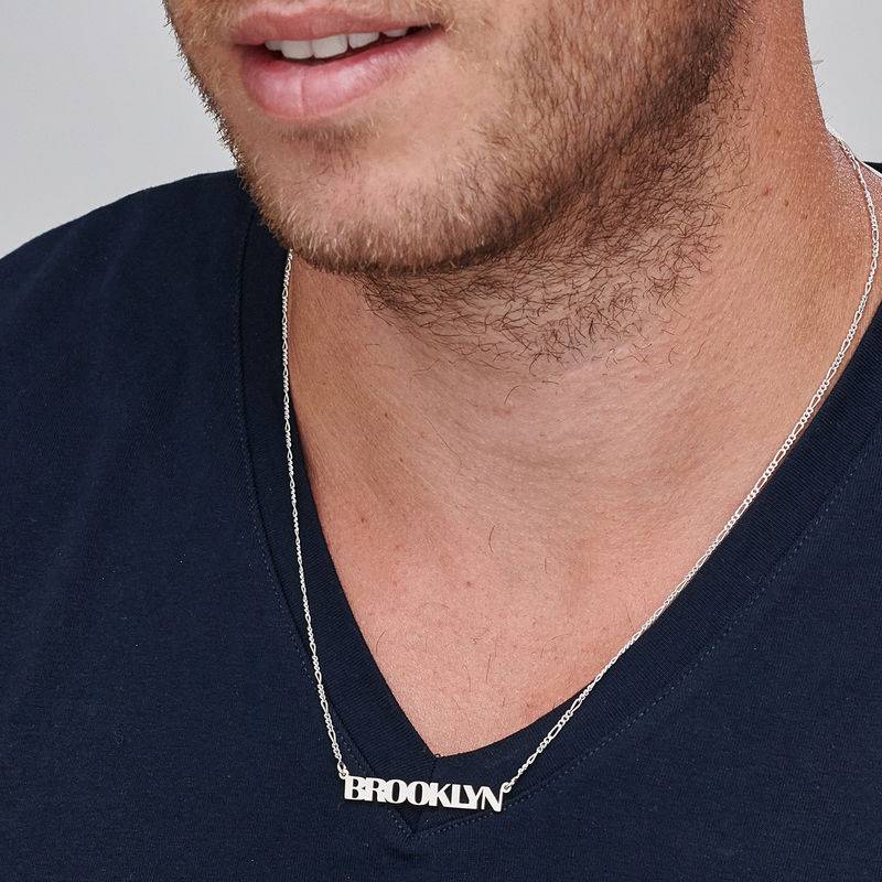 Unisex Namenskette mit Großbuchstaben - 925er Sterlingsilber-3 Produktfoto